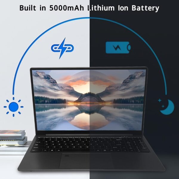 15.6 Inch Laptop, 1920x1080 HD Computer 16GB LPDDR4 2933MHz Running, Lightweight Laptop with Processor N5095 Study Compute Supports 10 11 System (16GB+512GB UK Plug) - Image 8