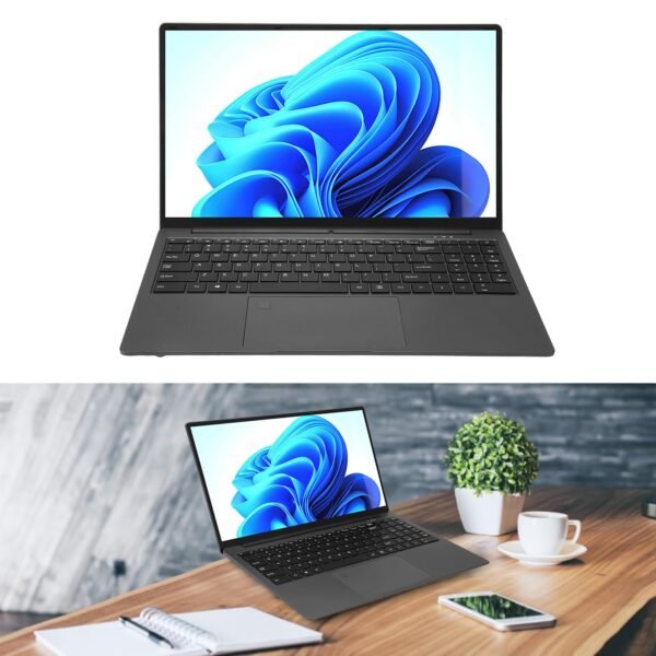 15.6 Inch Laptop, 1920x1080 HD Computer 16GB LPDDR4 2933MHz Running, Lightweight Laptop with Processor N5095 Study Compute Supports 10 11 System (16GB+512GB UK Plug) - Image 3