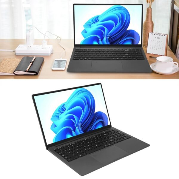 15.6 Inch Laptop, 1920x1080 HD Computer 16GB LPDDR4 2933MHz Running, Lightweight Laptop with Processor N5095 Study Compute Supports 10 11 System (16GB+512GB UK Plug) - Image 4