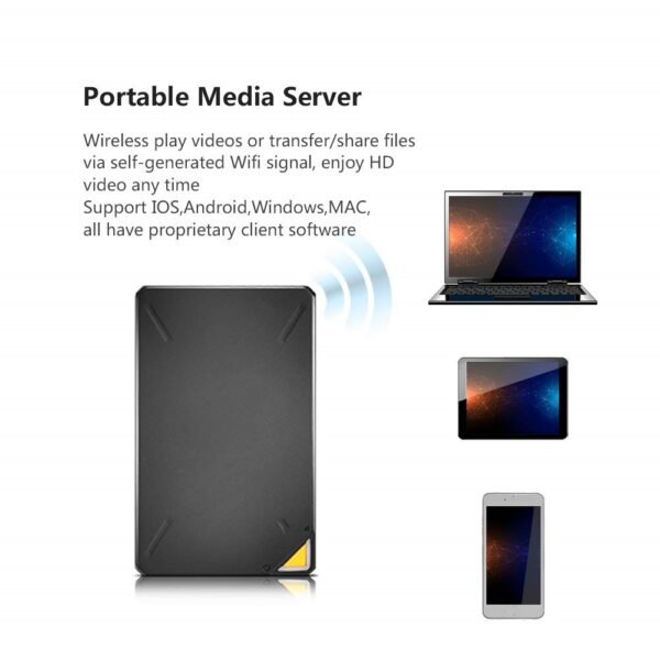 1TB Personal Cloud External Wireless Hard Drive Portable NAS Storage with WiFi Hotspot for Travel, Support Auto-Backup Connect SD Card Reader Share Data for iPhone iPad Tablet Smart Phone Laptop - Image 2