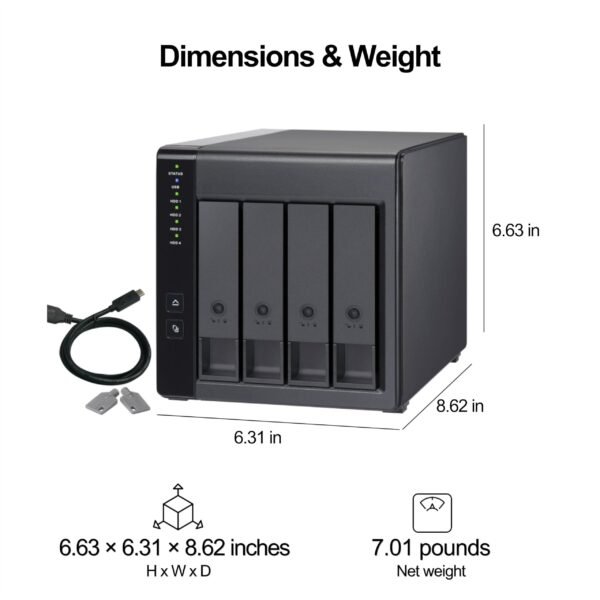 TR-004 4 Bay USB Type-C Direct Attached Storage (DAS) with hardware RAID (Diskless) - Image 6