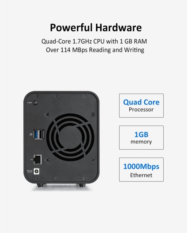 2Bay NAS - Quad Core CPU DDR4 RAM Personal Private Cloud Home Network Attached Storage with Rich Backup Solutions (Diskless) - Image 5