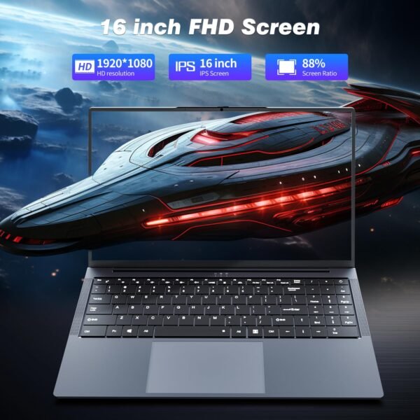Gaming Laptop i5, 16 inch Laptop Up to 3.60 GHz, Business Notebook Computer for 16GB RAM 512GB SSD, Full HD 1920X1200 Display Backlit Keyboard 180 Angle Opening for Business Work laptops WIFI 5 HDMI - Image 4