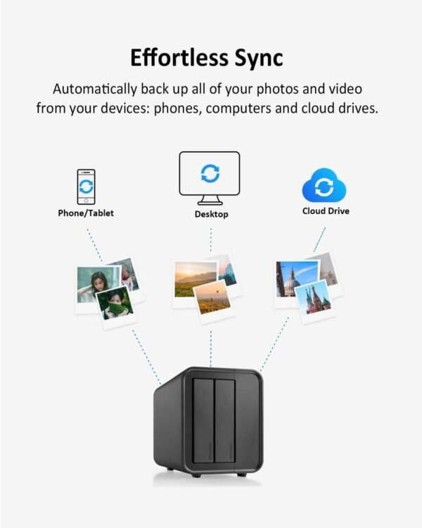 2Bay NAS - Quad Core CPU DDR4 RAM Personal Private Cloud Home Network Attached Storage with Rich Backup Solutions (Diskless) - Image 6