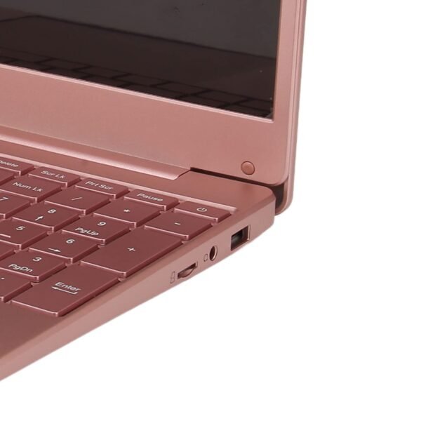 15.6 Inch Laptop, Fingerprint Reader Gaming Laptop Rose Gold Display 12GB RAM 512GB ROM for School (12+512G UK Plug) - Image 8
