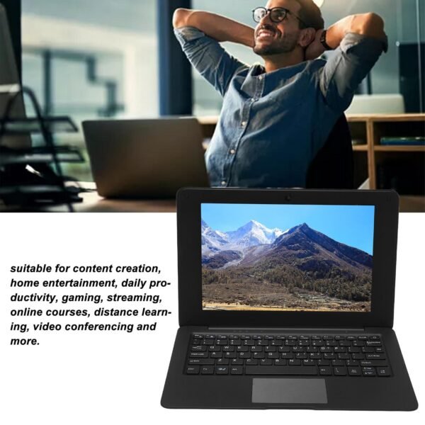 10.1 Inch Laptop, LCD Display 64G Laptop Computer, 1.1GHz Dual CPU Business Laptop with Wired Mouse, Student Laptop for Daily Work Entertainment Business Gaming Online - Image 2