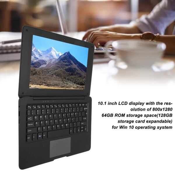 10.1 Inch Laptop, LCD Display 64G Laptop Computer, 1.1GHz Dual CPU Business Laptop with Wired Mouse, Student Laptop for Daily Work Entertainment Business Gaming Online - Image 3